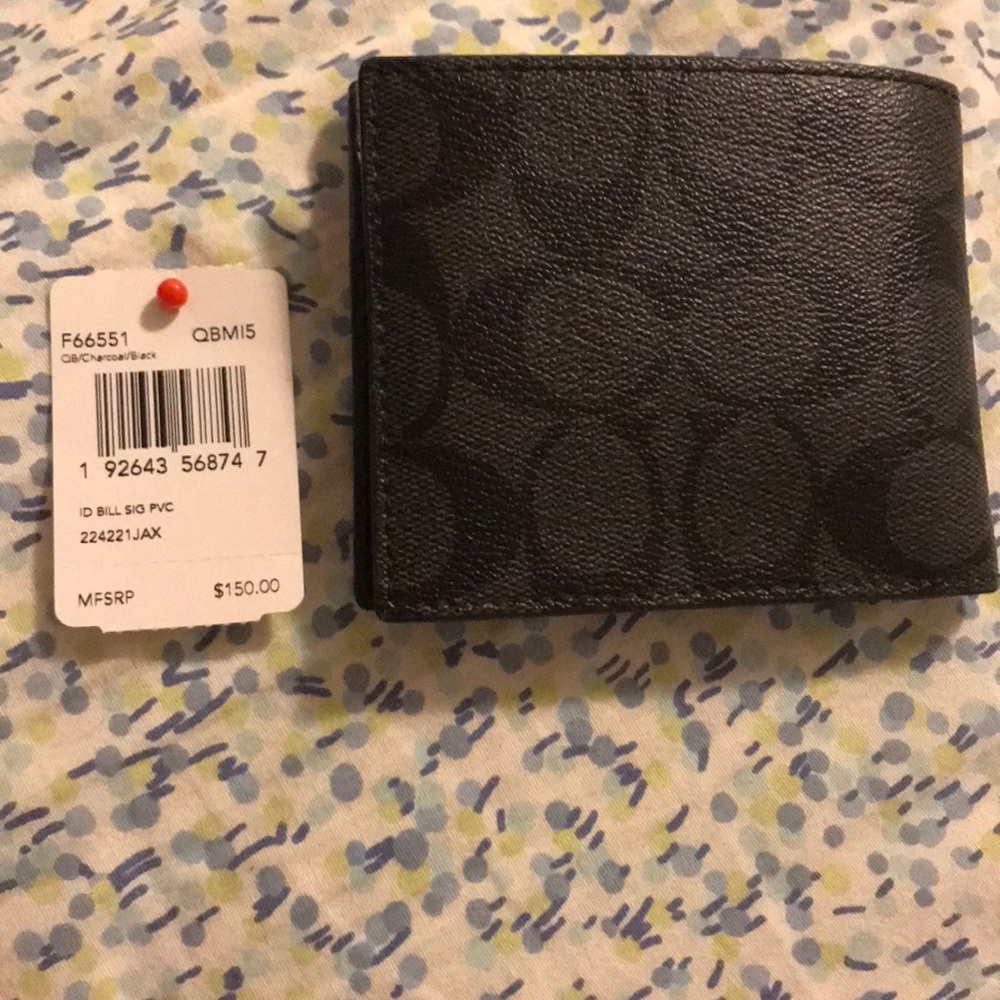 Charcoal/Black Coach Wallet Billfold